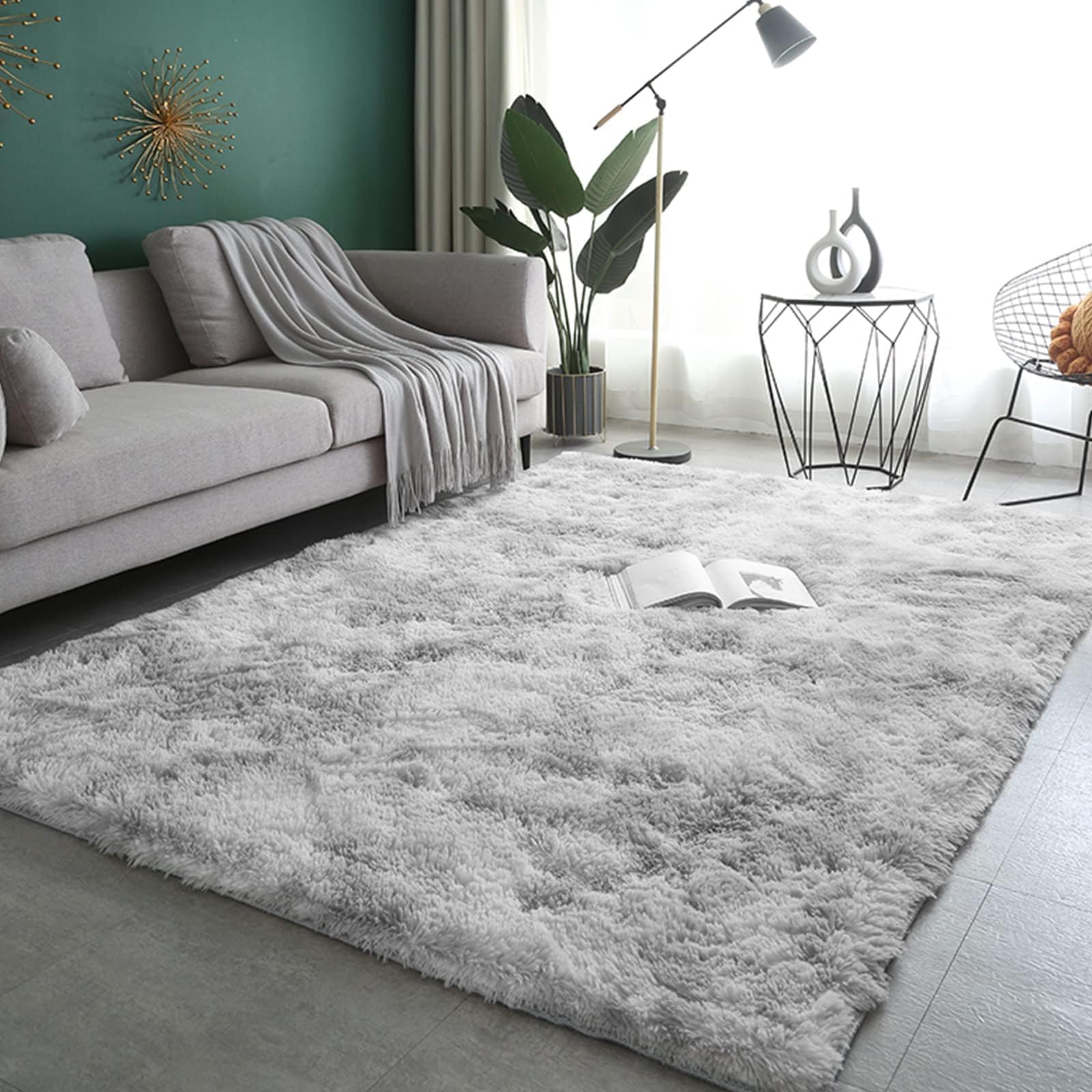 Amazon | ラグマット カーペット 洗えるラグ 185x185cm 北欧風